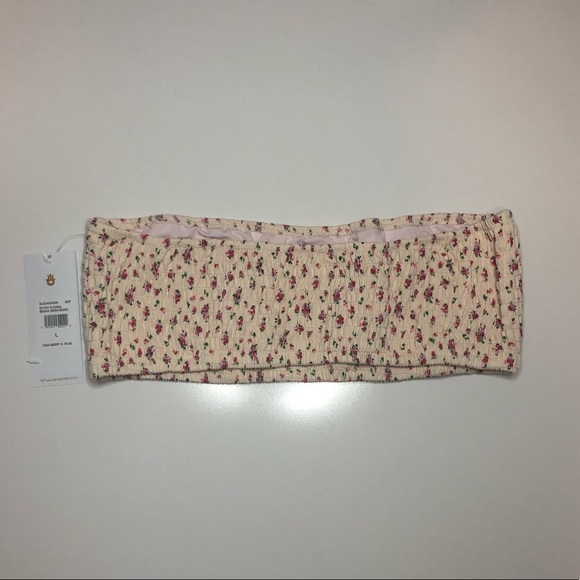 Spiritual Gangster Floral Strapless Bikini Top Size Large - Picture 3 of 7